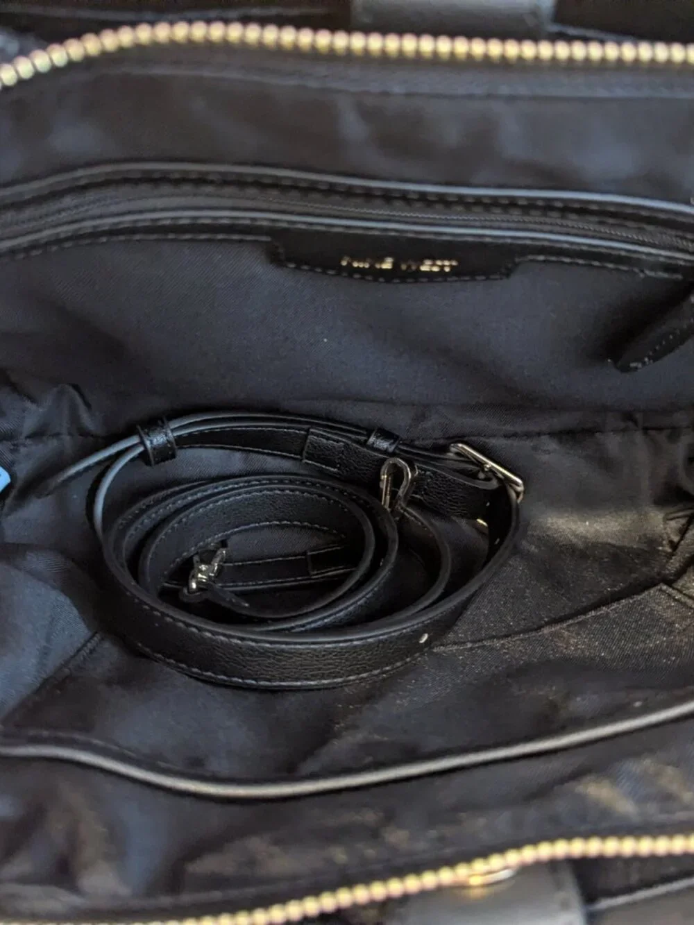 Nine West Black Satchel Crossbody Handbag NWOT Dust Bag Included